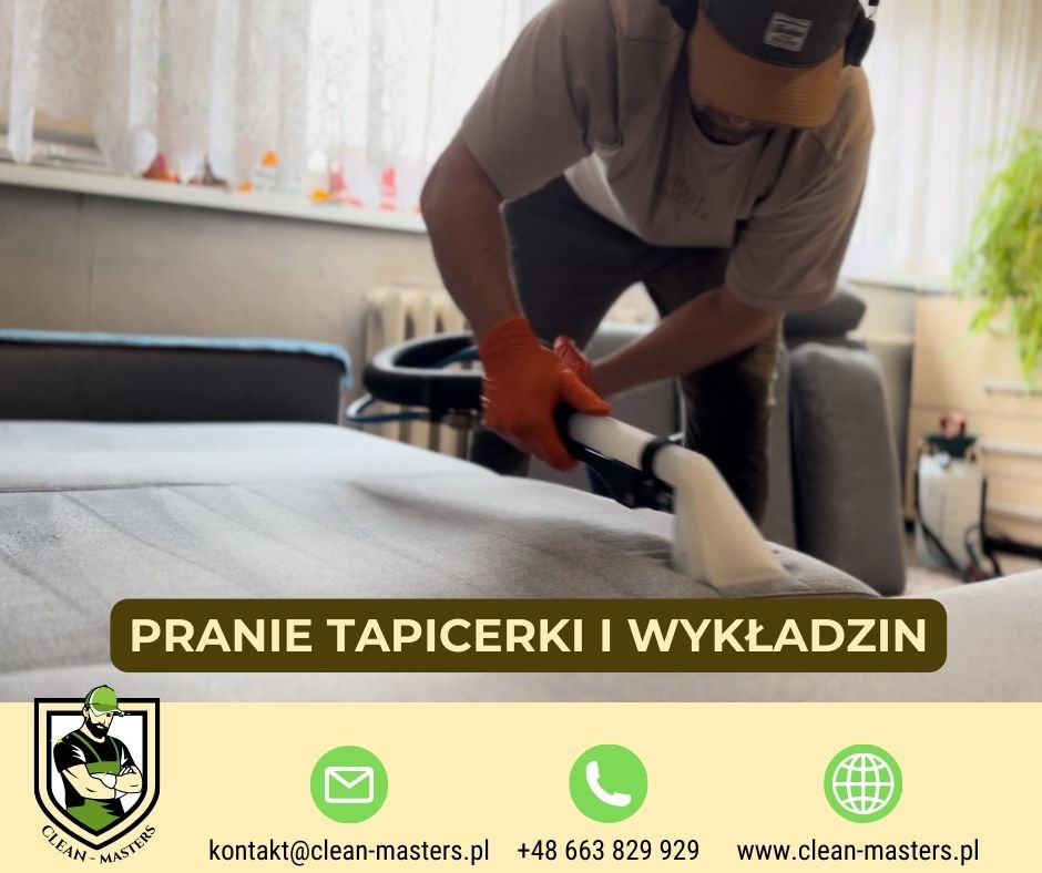 Pranie kanapy u klienta w Brodnicy przez firmę Clean-masters
